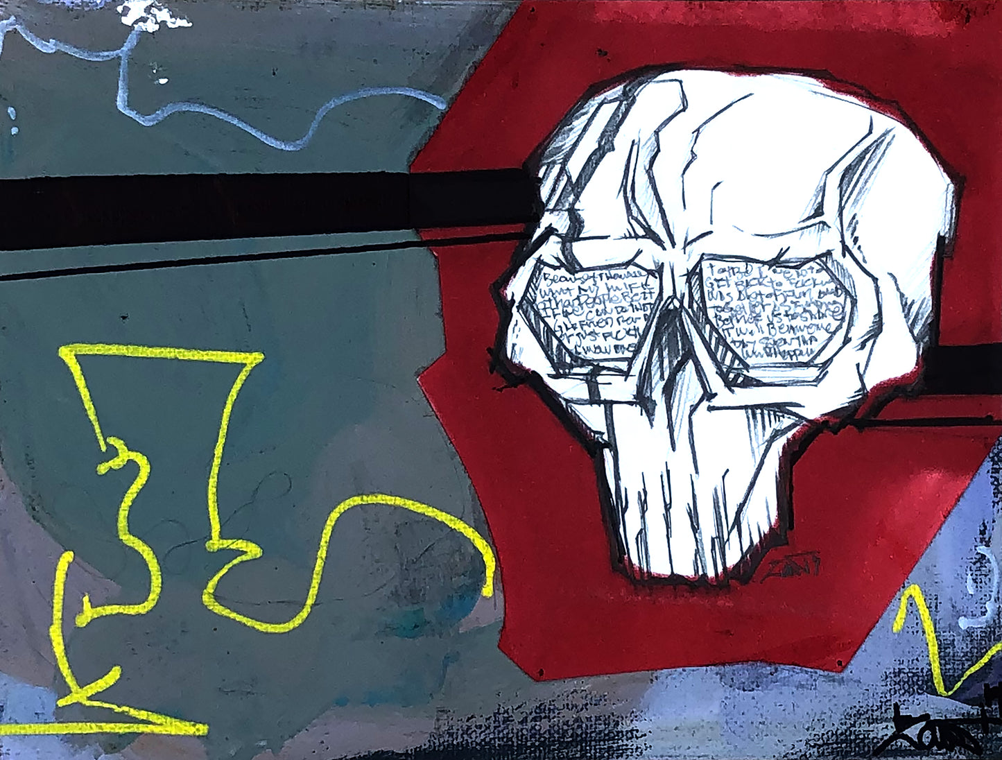Sticky Skull Drawing