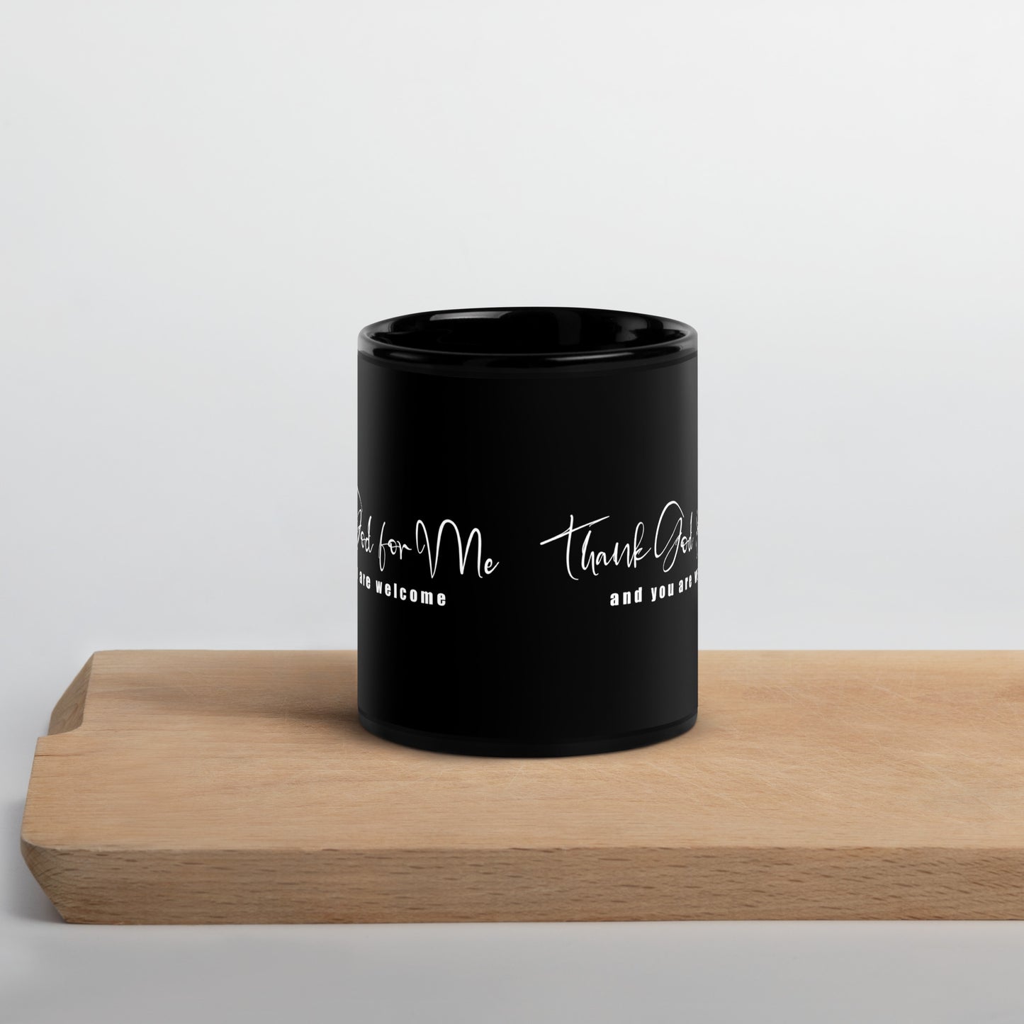 You are welcome Black Mug