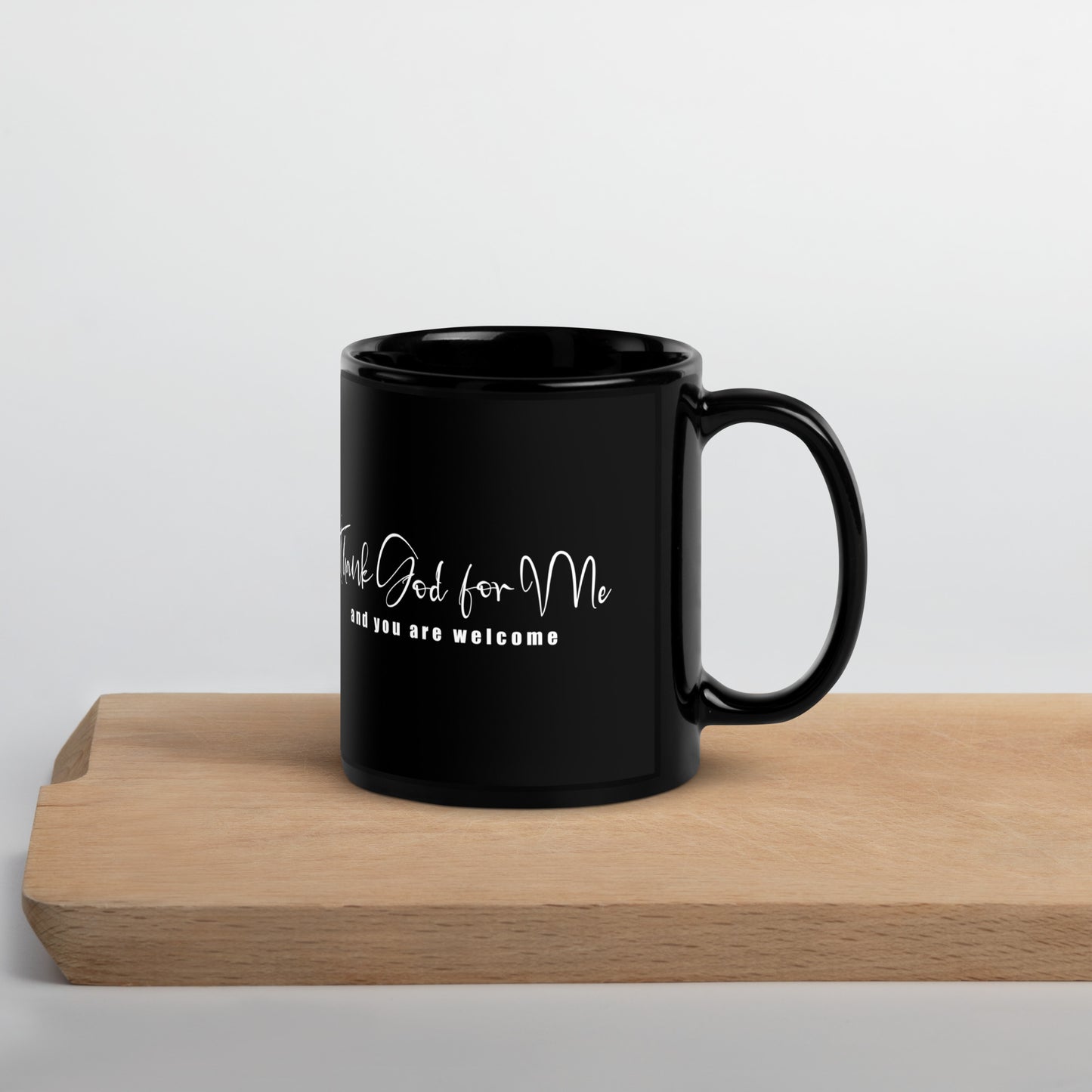 You are welcome Black Mug